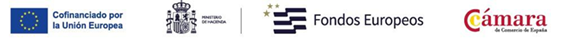 Logotipos Unión Europea, Fondos Europeos y Cámara